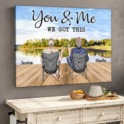PRINTS10 Back View Couple Sitting Beach Landscape Canvas Personalized Gift DA199 889968