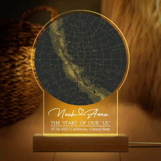 PRINTS10 Custom Star Map By Date Anniversary Gift Acrylic Plaque LED Night Light TH10 892277 Acrylic / 4.5"x7.9"