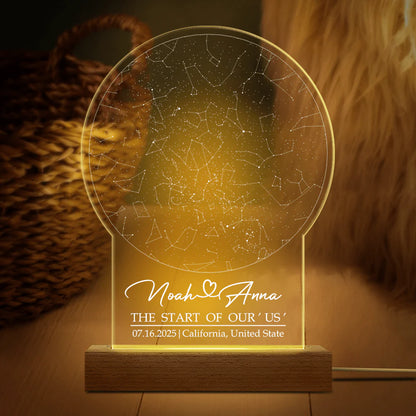 PRINTS10 Custom Star Map By Date Anniversary Gift Acrylic Plaque LED Night Light TH10 892277 Acrylic / 4.5"x7.9"