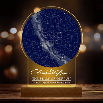 PRINTS10 Custom Star Map By Date Anniversary Gift Acrylic Plaque LED Night Light TH10 892277 Acrylic / 4.5"x7.9"