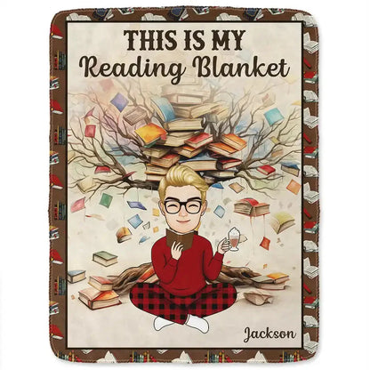 Book Tree This Is My Reading Blanket - Personalized Fleece Blanket Blanket PRINTS10