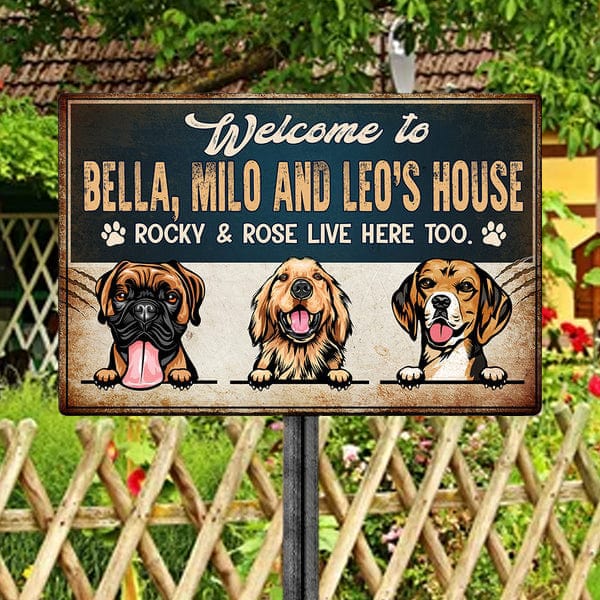 PRINTS10 Welcome To Dog House Dog Metal Sign T286 HN590