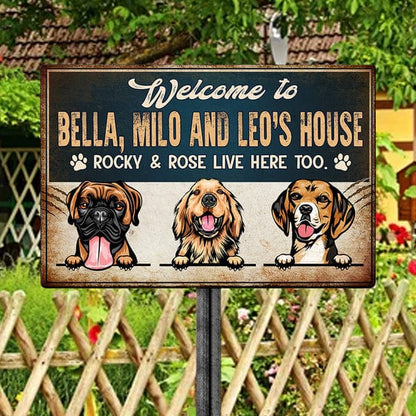 PRINTS10 Welcome To Dog House Dog Metal Sign T286 HN590