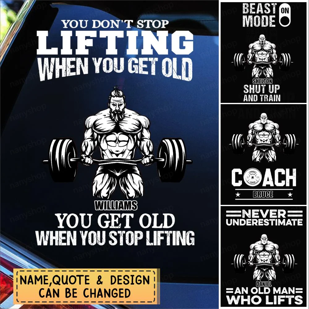 Custom Gym Car Decal for Dad with personalized design details for meaningful gifting