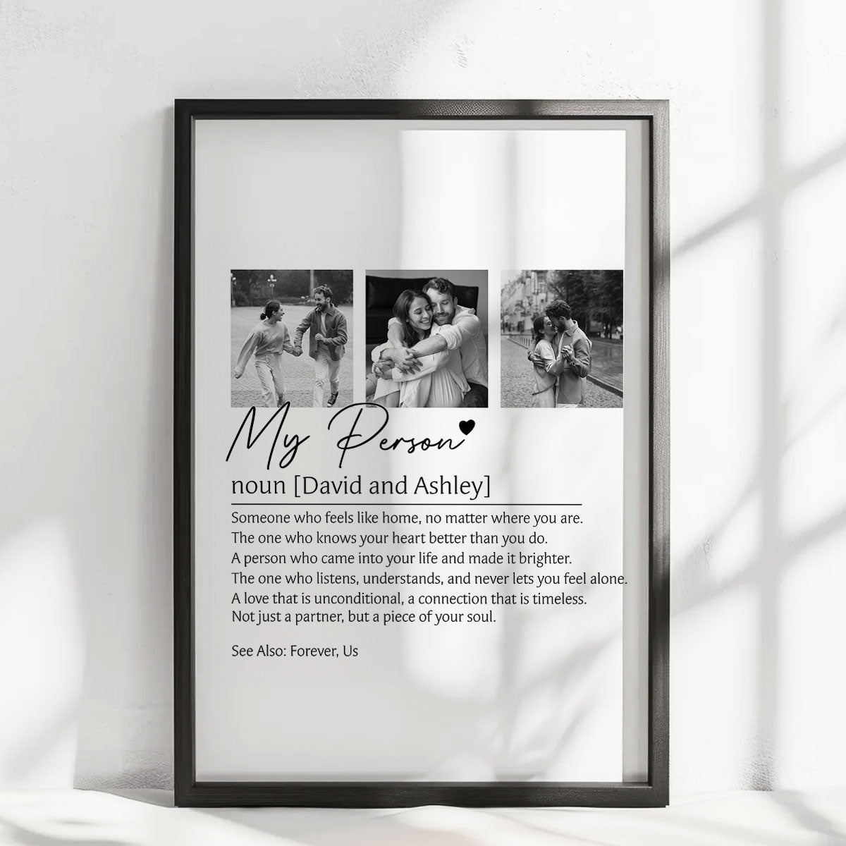 My Person Definition Wall Art - Personalized Custom Couple Photo Poster / Canvas