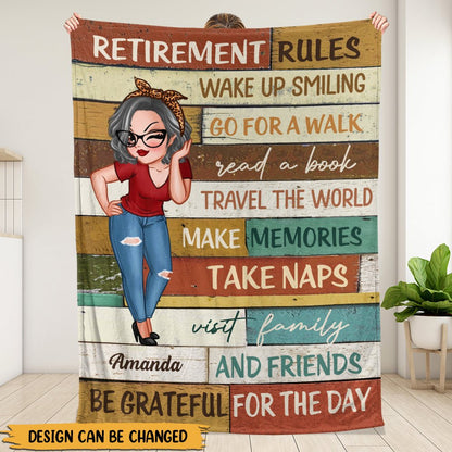 Retirement Rules Vintage - Personalized Blanket - PRINTS10