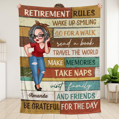 Retirement Rules Vintage - Personalized Blanket - PRINTS10