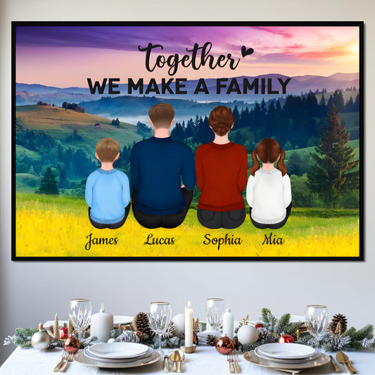 Heartfelt Personalized Family Canvas | "Together We Make A Family" Gift