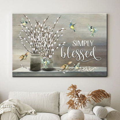 Simply Blessed Christian wall art canvas, perfect for home decor and thoughtful Christian gifts.