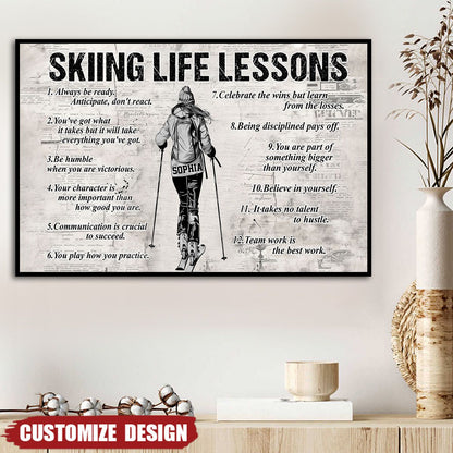 Personalized Skiing Life Lessons Poster / Canvas - Gift For Skiing Lovers