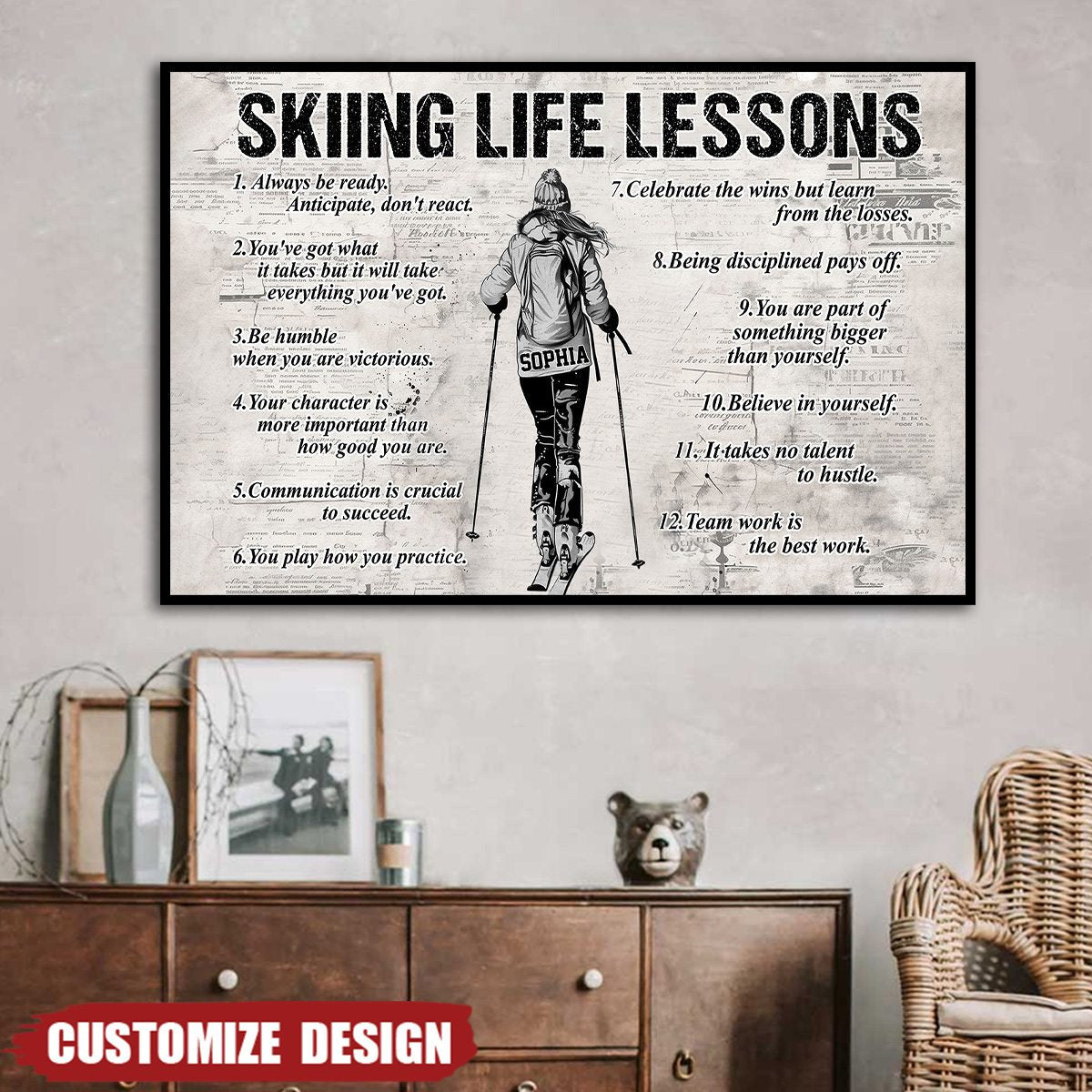 Personalized Skiing Life Lessons Poster / Canvas - Gift For Skiing Lovers