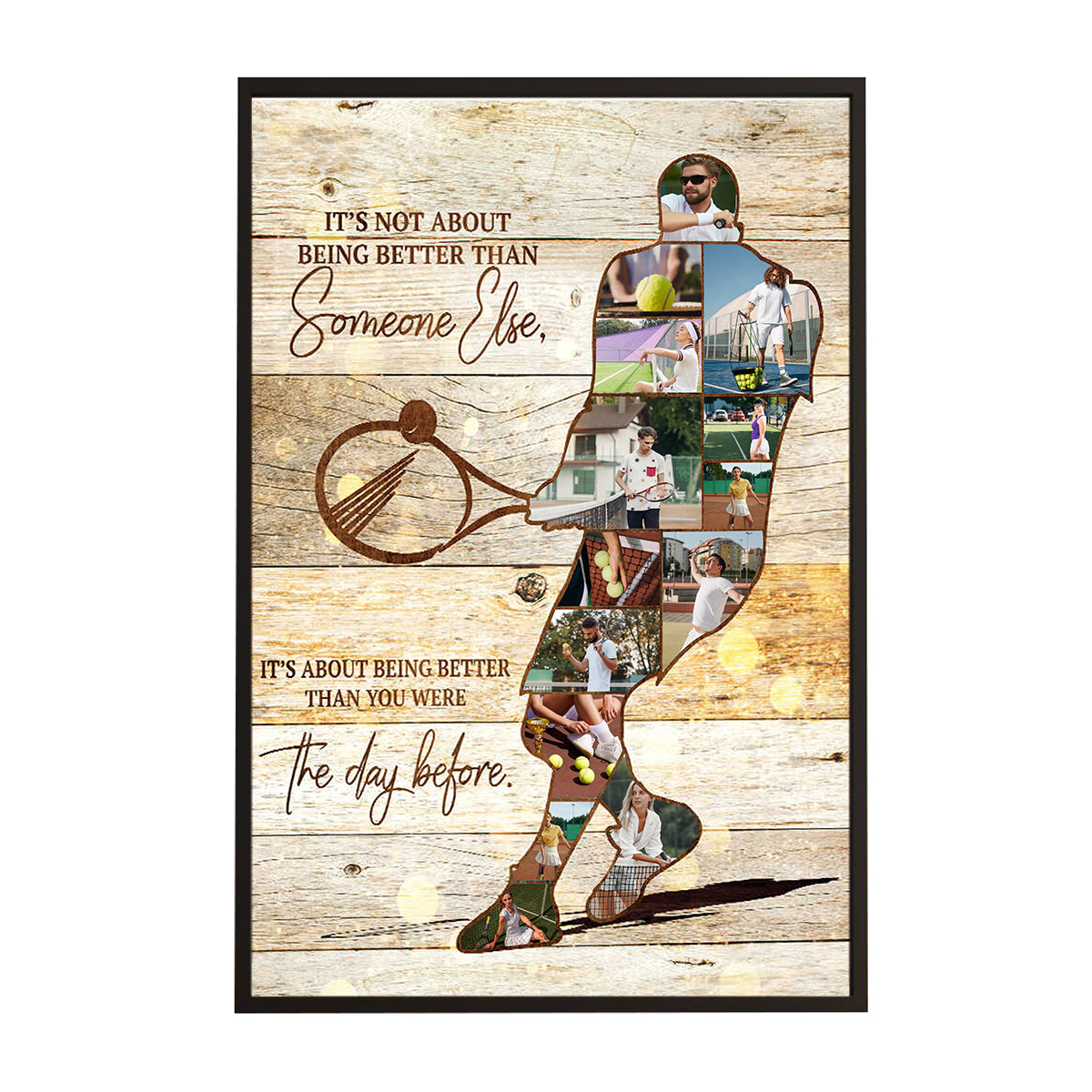 Personalized Tennis Player Collage Canvas / Poster - Custom Gift for Coach & Teammates