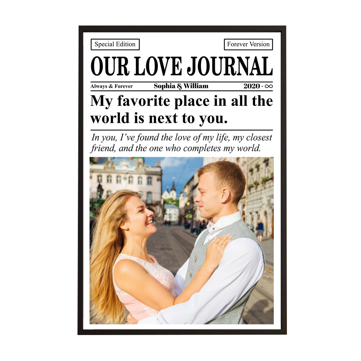 Our Love Journal - Personalized Anniversary Photo Collage Poster / Canvas