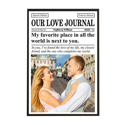 Our Love Journal - Personalized Anniversary Photo Collage Poster / Canvas