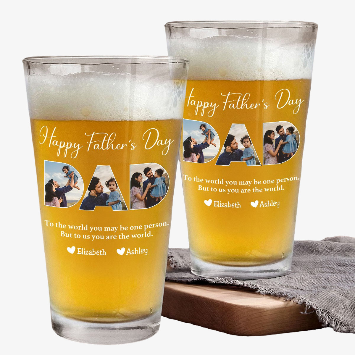 Personalized Dad Beer Glass for Dad with personalized design details for meaningful gifting