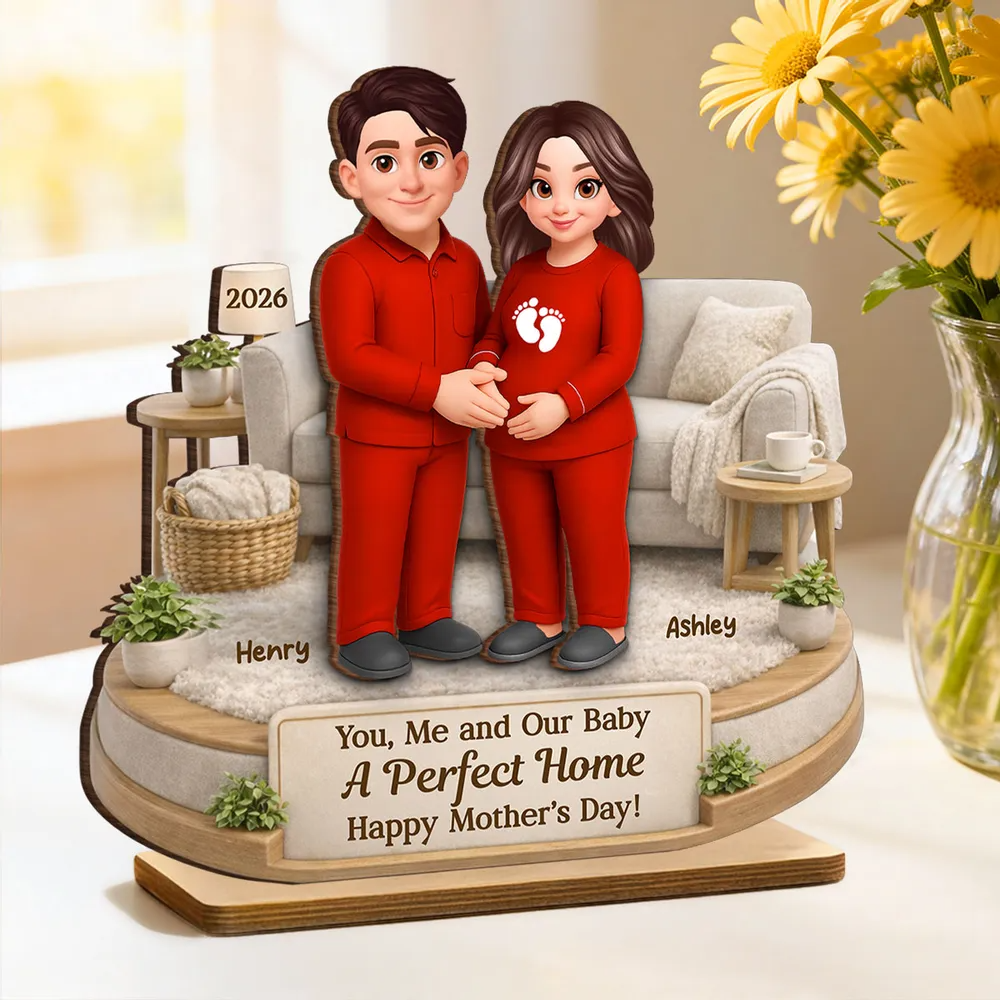 Personalized “You, Me & Our Baby” Wooden Plaque - Heartfelt Gift for Expecting Wife