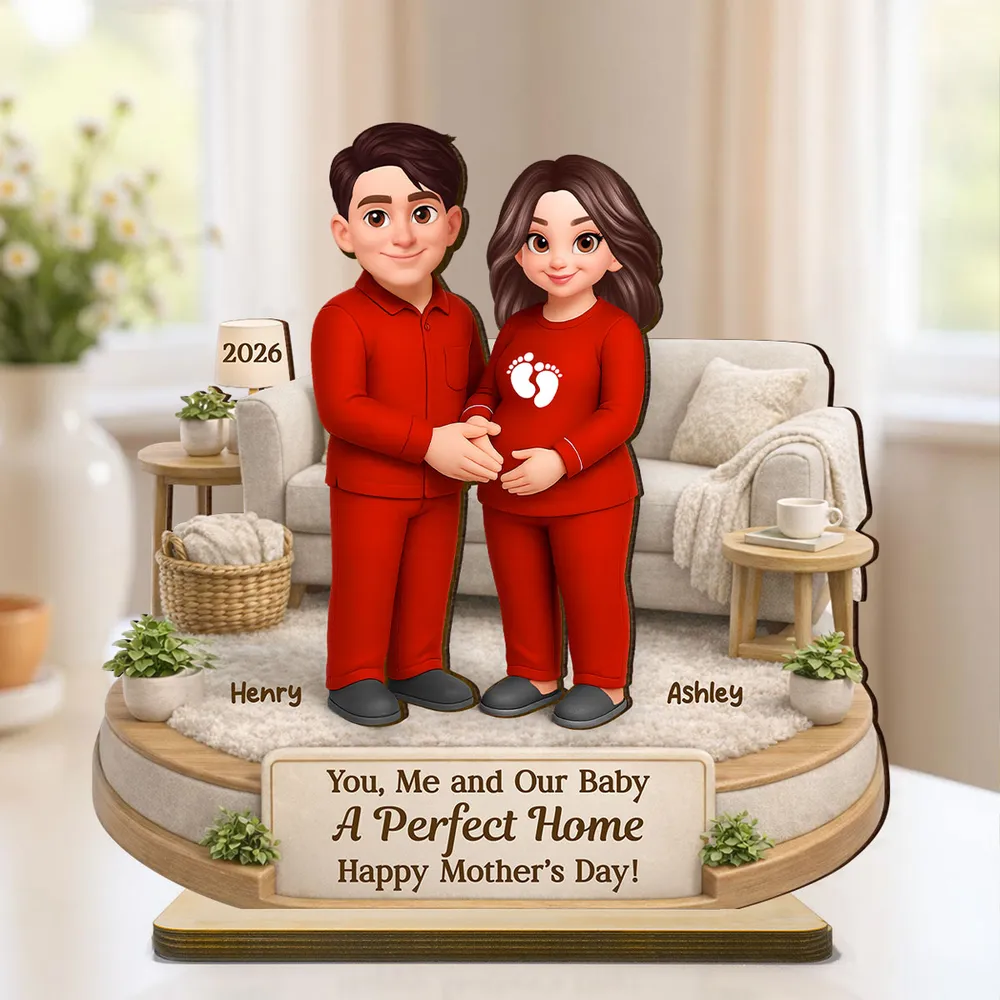 Personalized “You, Me & Our Baby” Wooden Plaque - Heartfelt Gift for Expecting Wife