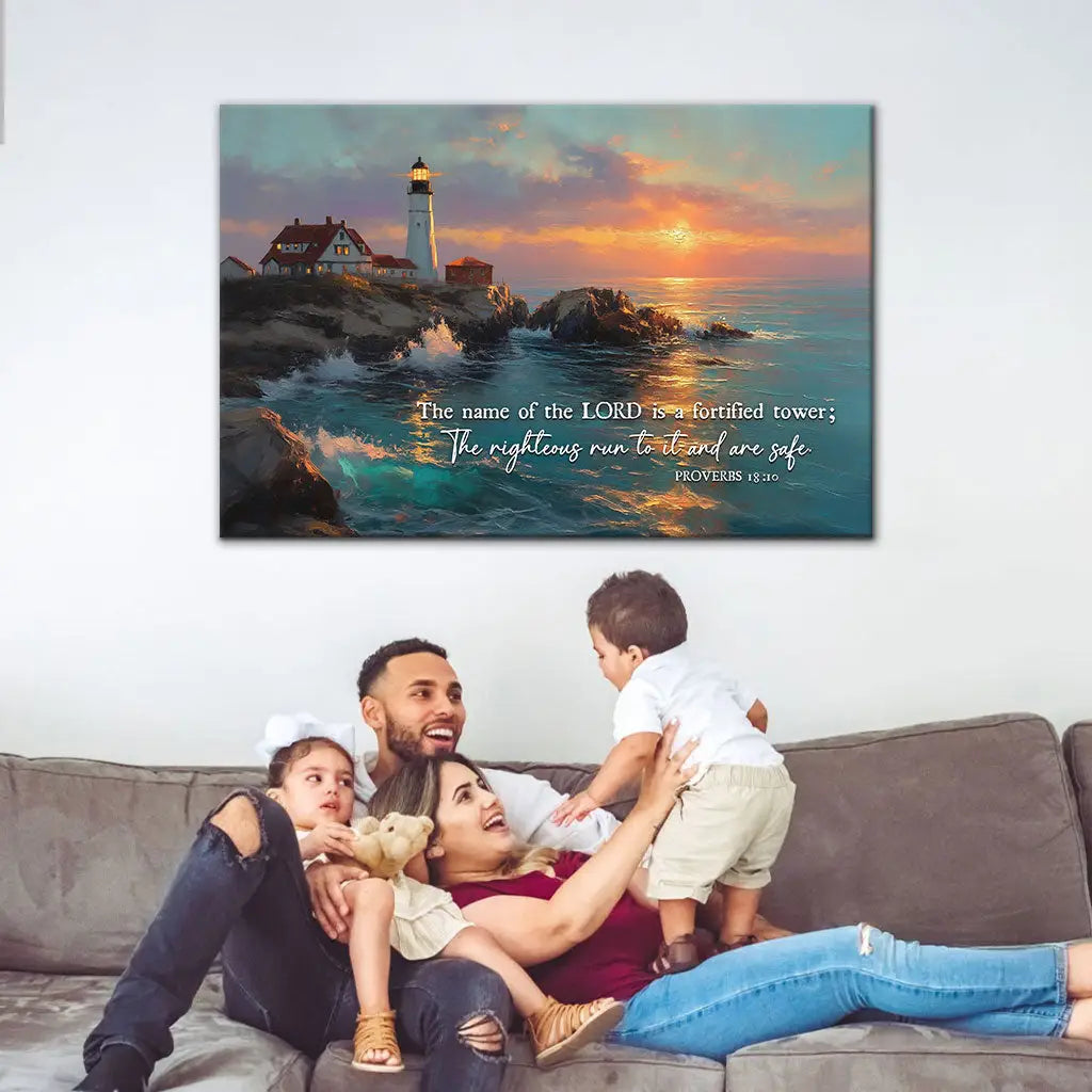 Christian canvas with scripture on strength and refuge, perfect gift for parents, pastors, or friends.