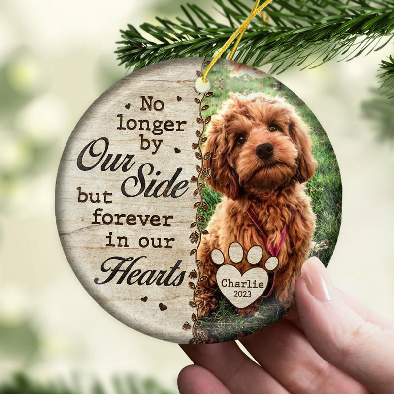 Personalized Pet Memorial Ornament - "Forever in Our Hearts" Custom Photo Gift