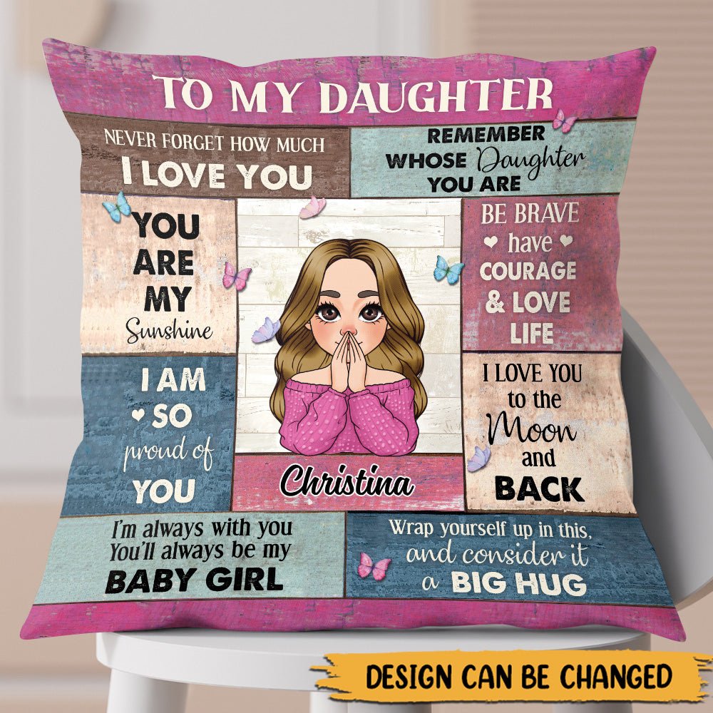 To My Daughter - Big Hug - Personalized Pillow - Giftago