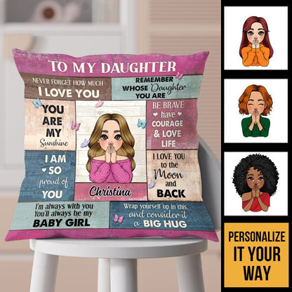 To My Daughter - Big Hug - Personalized Pillow - Giftago