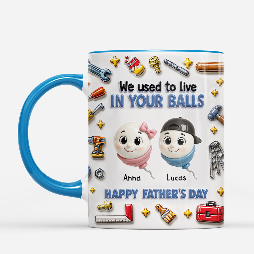 Personalized Father's Day Balls Mug personalization view for Dad