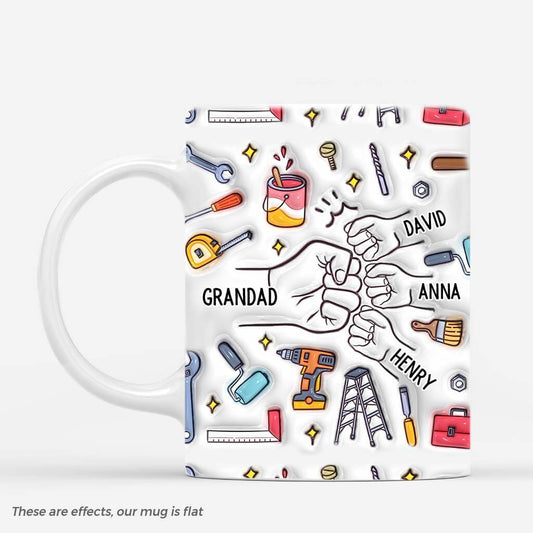 Daddy Fist Bump - Personalised Tools Theme Mug