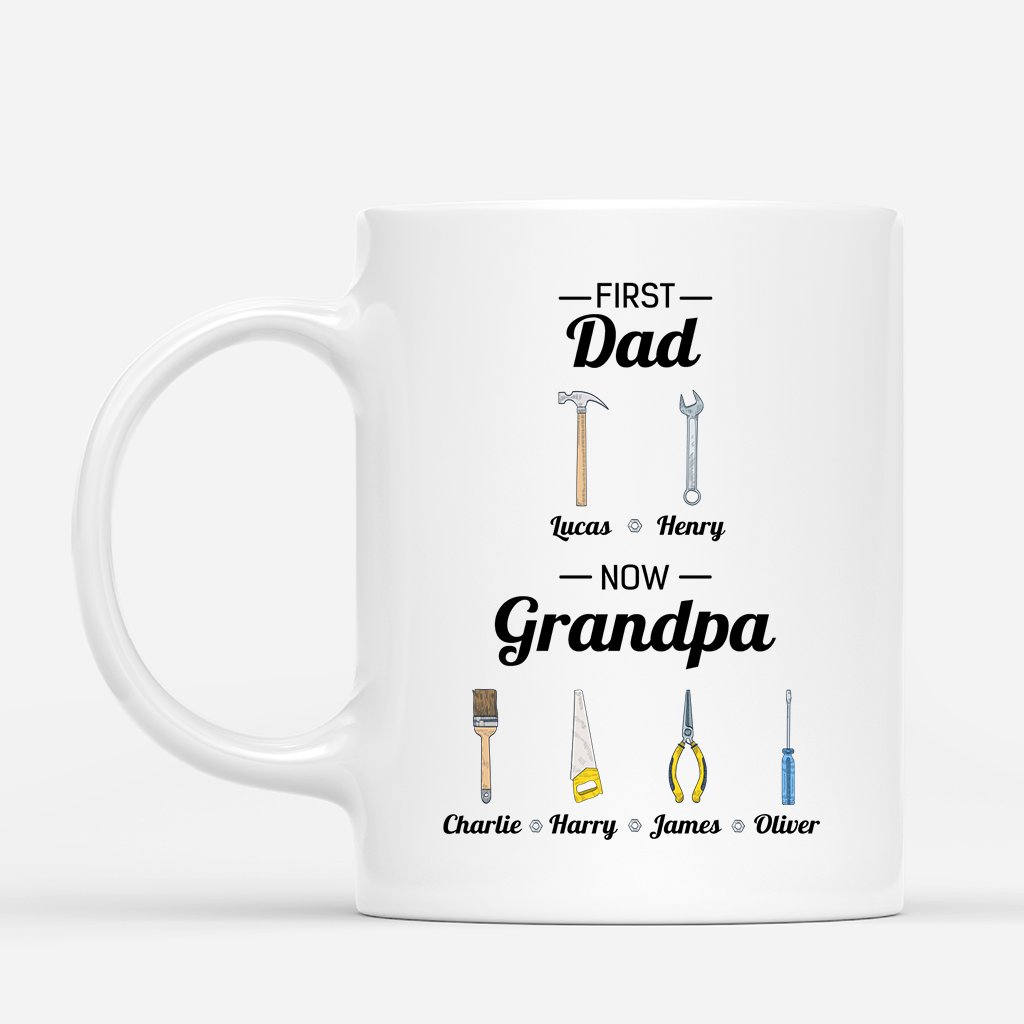 First Dad Now Grandpa - Personalized Mug