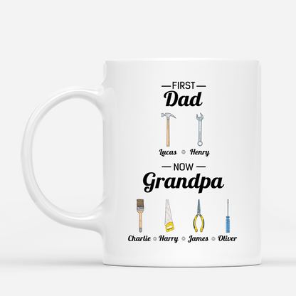 First Dad Now Grandpa - Personalized Mug