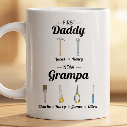 First Dad Now Grandpa - Personalized Mug