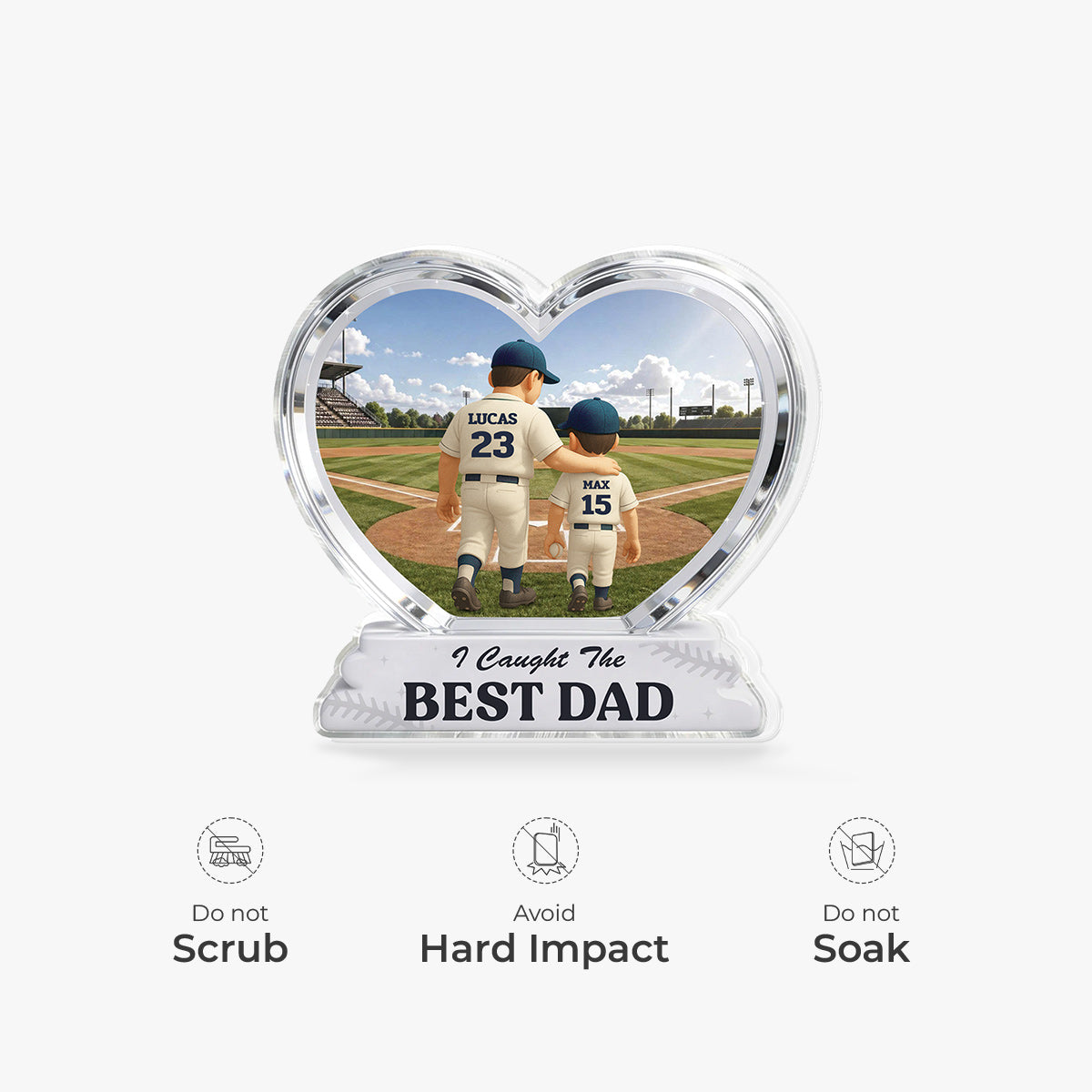 Plaque material and size view - Personalized Baseball Plaque