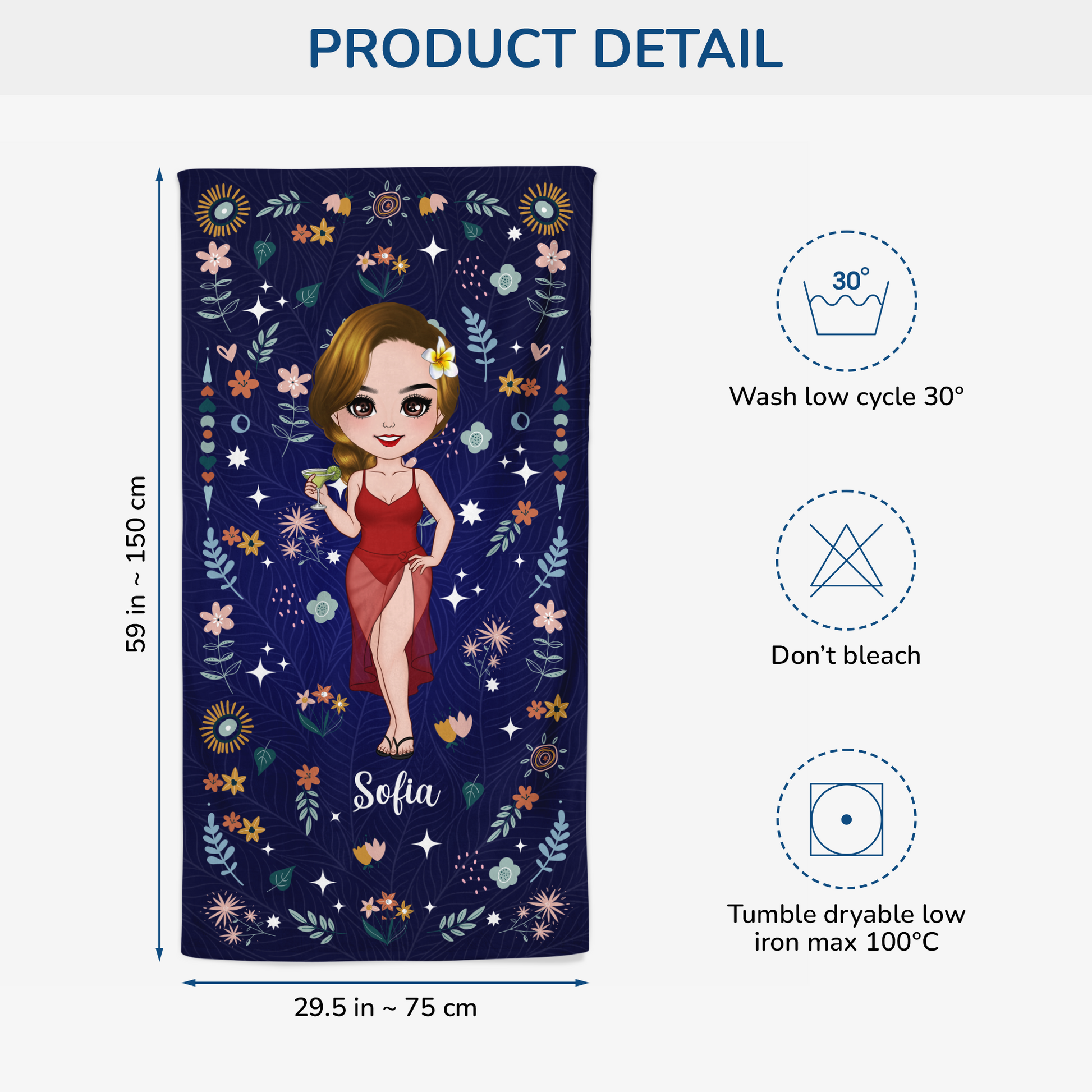 Personalized Name Beach Towel - Custom Gift for Her & Him