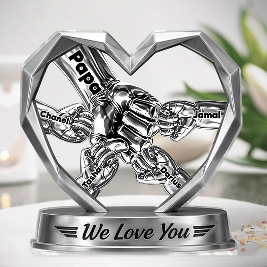 Personalized Fist Bump Plaque for Dad with personalized design details for meaningful gifting