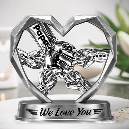 Personalized Fist Bump Plaque for Dad with personalized design details for meaningful gifting