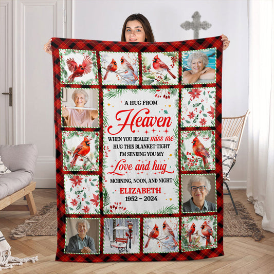 A Hug From Heaven - Personalized Cardinal Memorial Blanket
