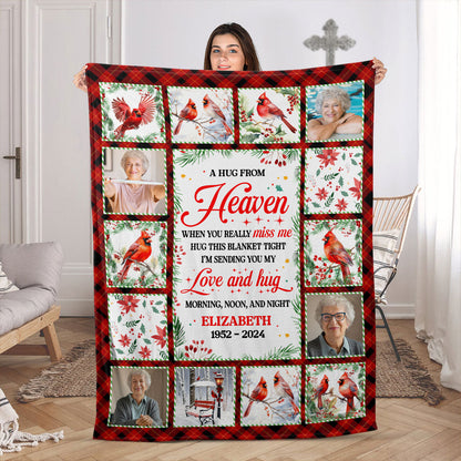 A Hug From Heaven - Personalized Cardinal Memorial Blanket