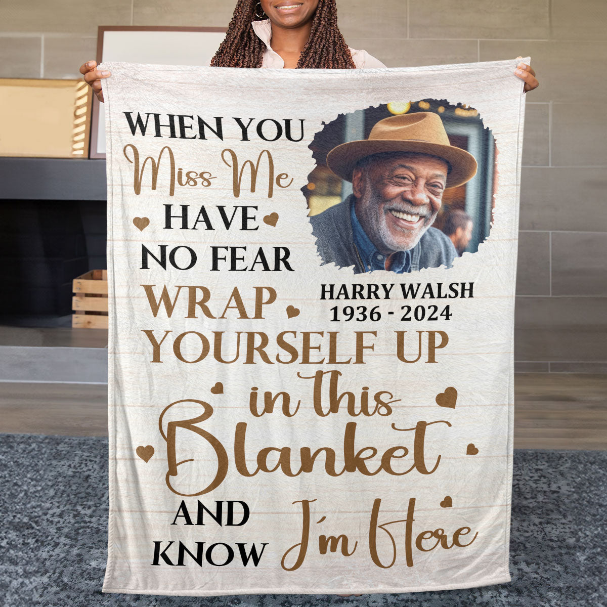 When You Miss Me, Have No Fear: Personalized Blanket - A Whisper of Comfort