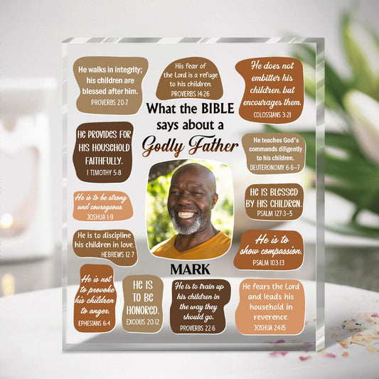 What The Bible Says About A Father - Personalized Acrylic Plaque