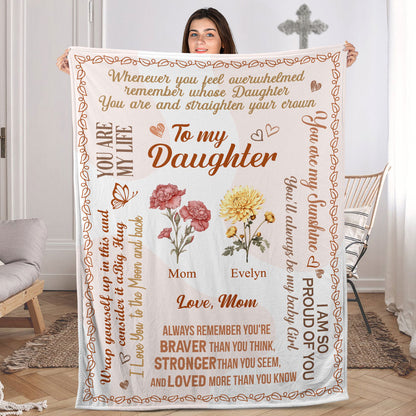 My Daughter, My Bloom - Personalized Birth Month Flower Blanket
