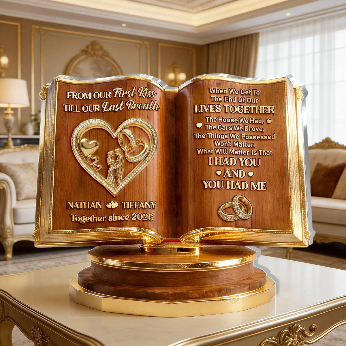 Personalized Couples Anniversary Acrylic Plaque for Wife with personalized design details for meaningful gifting