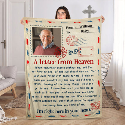 Wrapped in a Letter from Heaven - Personalized Memorial Blanket