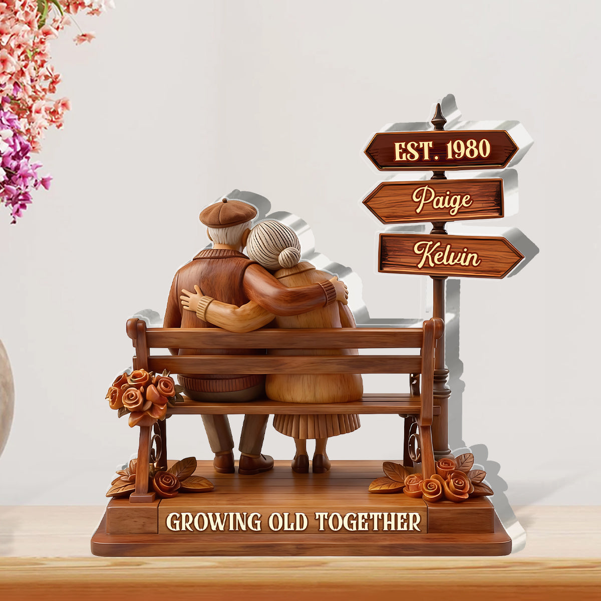 Personalized Growing Old Together Acrylic Plaque personalization view for Wife