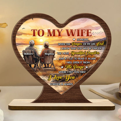 To My Husband / Wife: Our Love In Every Chapter - Personalized 2-Layer Wood Plaque