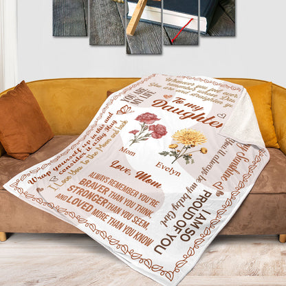 My Daughter, My Bloom - Personalized Birth Month Flower Blanket