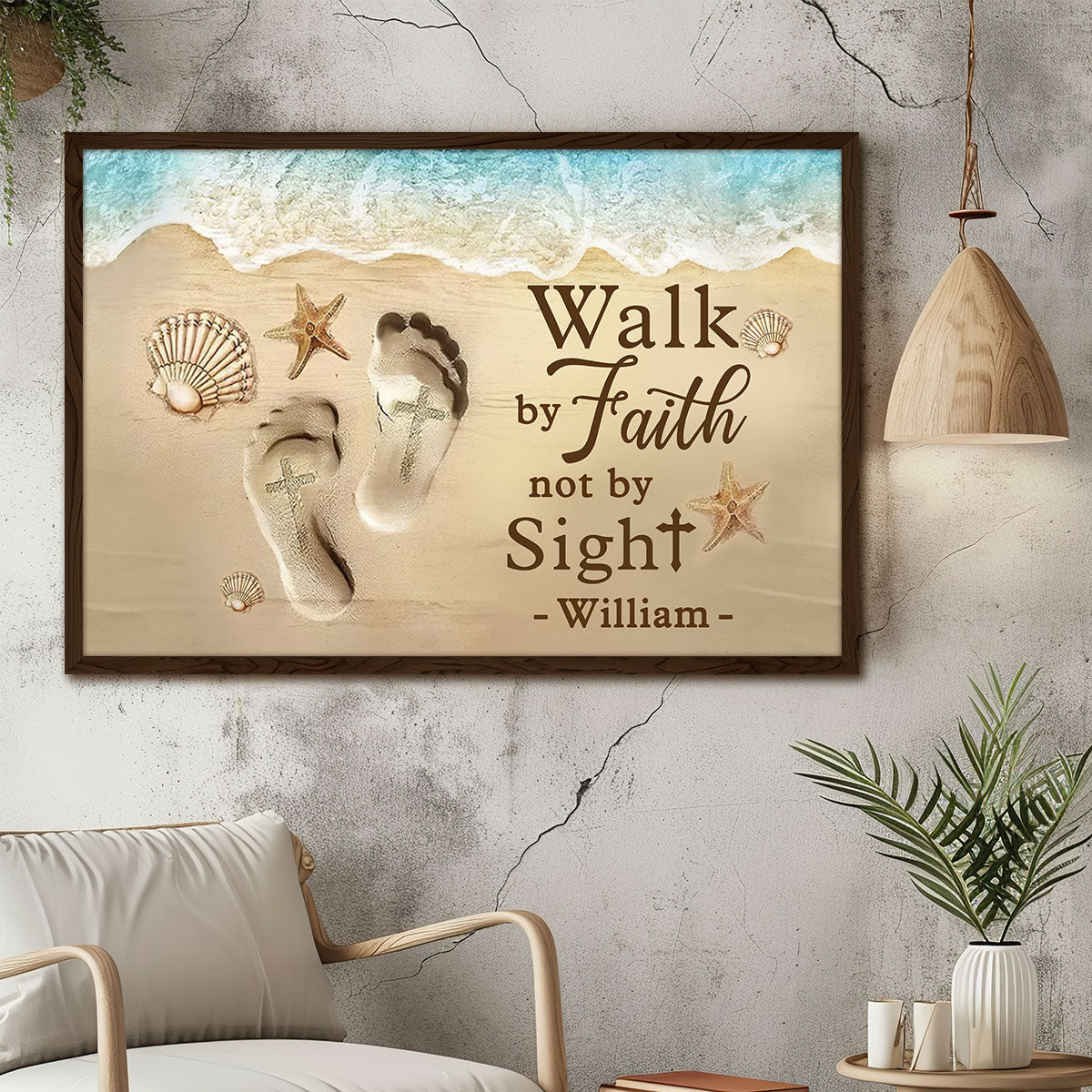 Walk By Faith Not Sight - Personalized Custom Inspirational Canvas / Poster