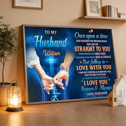 Canvas / Poster material and size view - Personalized Husband Canvas
