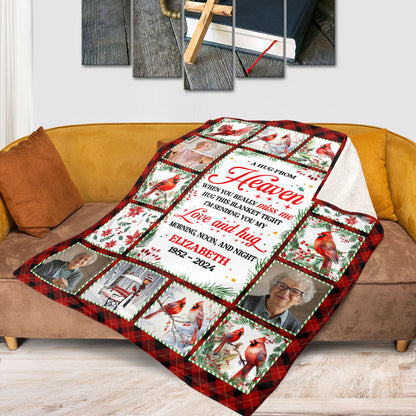 A Hug From Heaven - Personalized Cardinal Memorial Blanket