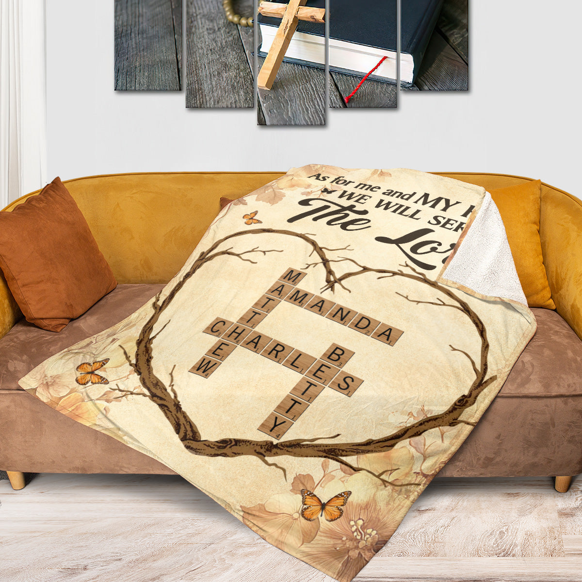 Our Family, Woven in Love - Personalized Heart Tree Blanket