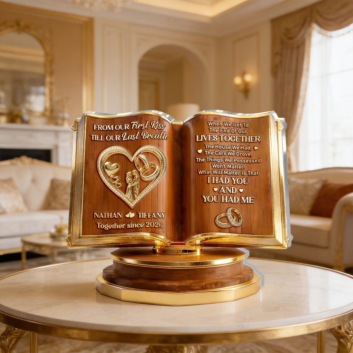 Personalized Couples Anniversary Acrylic Plaque personalization view for Wife