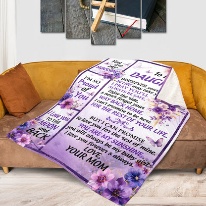 A Mom’s Love—Wrapped in Purple Flowers and Forever Promises | Personalized Blanket